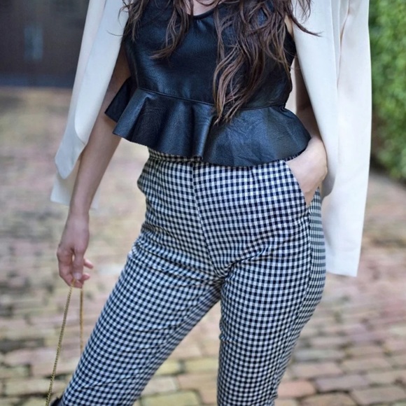 Zara Pants - NWOT ZARA High Waisted Gingham Slim Pants